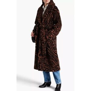 A.L.C. Anderson Tiger Stripe Faux Fur Retro Coat Size Size XS